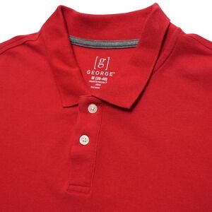 George Polo Shirt Mens Medium‎ Red Cotton Blend Stretch Pique